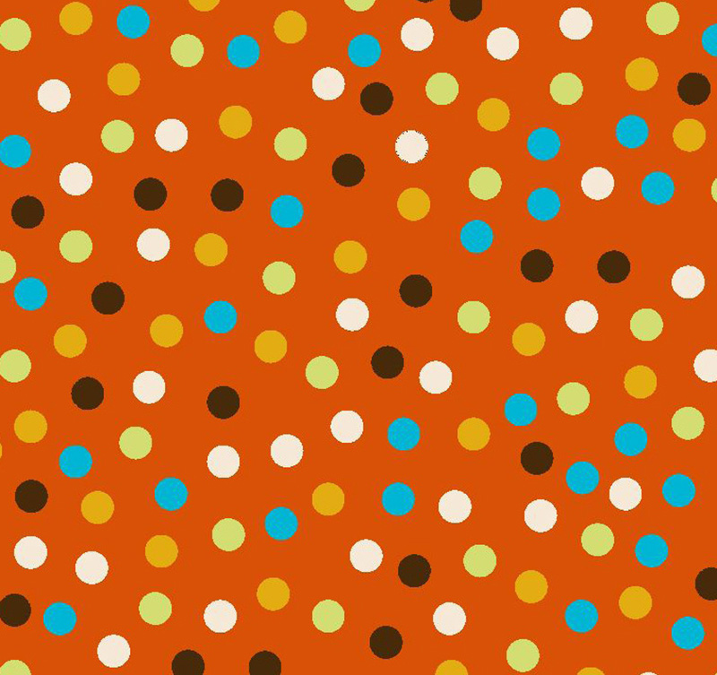 Turtle Talk: Coloured Spots on Orange - Click Image to Close